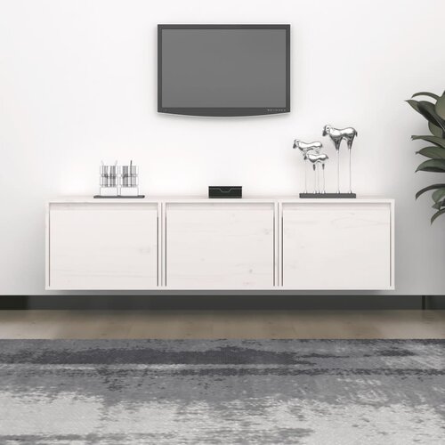 The Living Store TV omarica 3 kosi bela trdna borovina - TV Omarica, (21375795) Cene