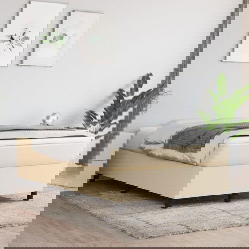 vidaXL okvir za krevet s oprugama krem 120x200 cm od tkanine Cene