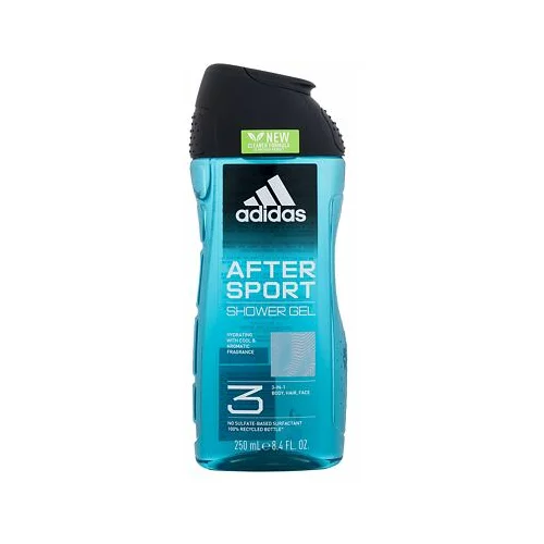 Adidas After Sport Shower Gel 3-In-1 osvežilen gel za prhanje 250 ml za moške