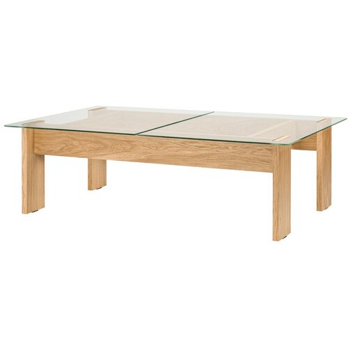 noo.ma Stolić za kavu sa staklenom pločom stola u prirodnoj boji 86x132 cm Naiko &ndash; Cijene