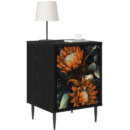  Noćni ormar LOCHEM Crni hrast 36 x 33 x 51 cm Konstruirano drvo - Narančasti uzorak 1 Cijene