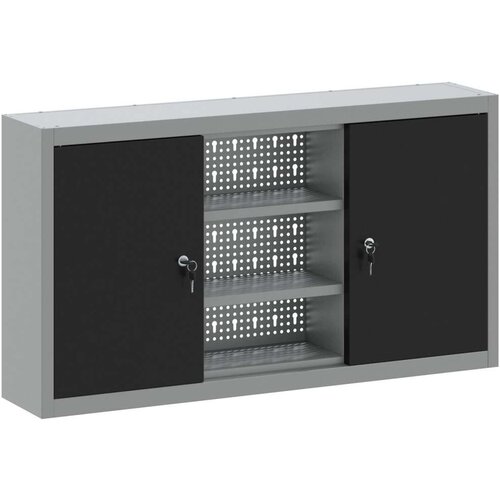 vidaXL Ormar za alate Sivi, crni Hladno valjani čelik 100 x 20 x 55 cm Cijene