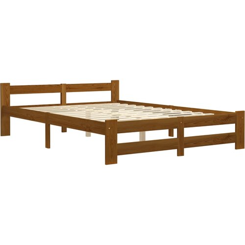 Maison Chic Posteljni okvir - Dvoposteljna postelja - Zakonska postelja medeno rjav iz trdne borovine 140x200 cm-J14690, (21776902) Cene