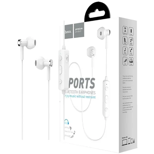 hoco. Slušalice bežična, sport, Bluetooth, 80 mAh, 3.5 h, bijela – ES21 Wonderful sports White