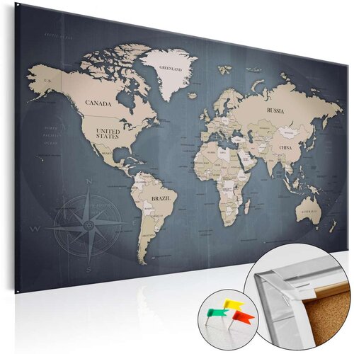  Slika na plutenoj podlozi - Shades of Grey [Cork Map] 120x80 Cijene