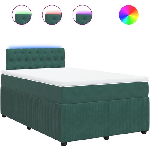 VidaXL Krevet box spring s madracem tamnozeleni 120x190 cm bar&amp;scaron;unasti Slike