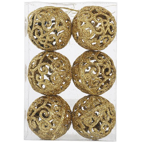  Kuglice zlatne izdubljene 5 cm &amp;ndash; 6 komada Slike