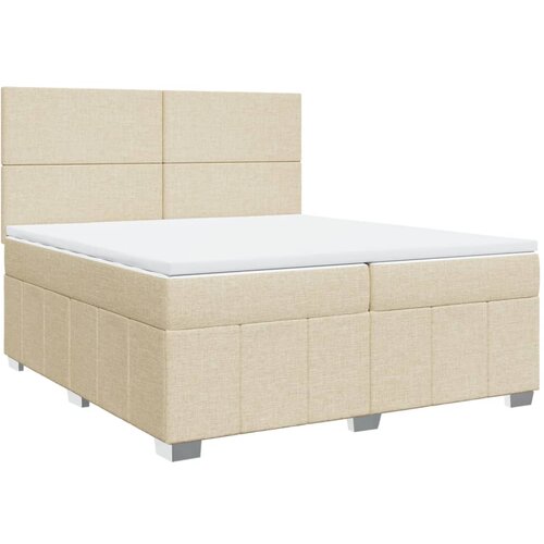 vidaXL Krevet s oprugama i madracem krem 200 x 200 cm od tkanine Cijene