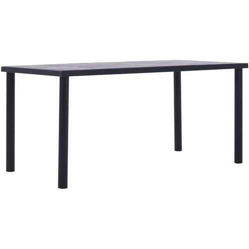 Blagovaonski stol crni i siva boja betona 160 x 80 x 75 MDF Cene