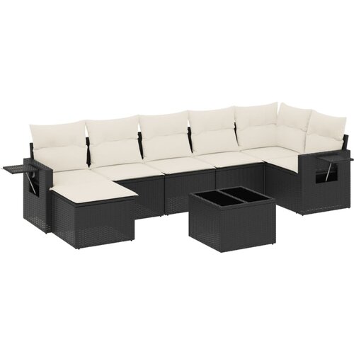  8-dijelni set vrtnih sofa od poliratana s jastucima crni Crna 85 x 62 x 69 cm Slike