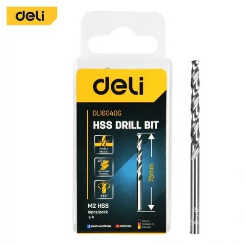 Deli hss spiralna burgija za metal 4.0mm 10/1 EDL16040G Slike