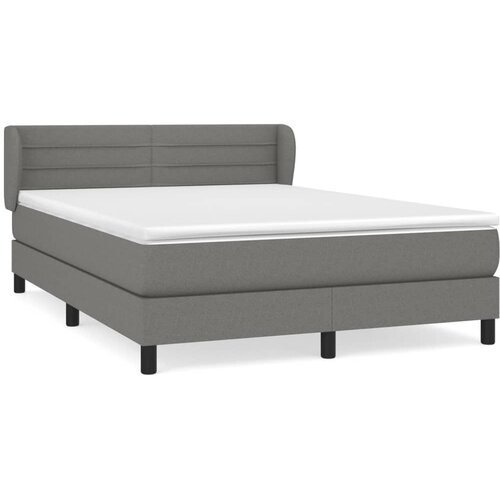 vidaXL Box spring posteljni z vzmetnico temno siv 140x190 cm blago, (20846852) Cene
