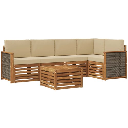 vidaXL Kotna sedežna garnitura z blazino 5 pcs Naravna, (5000283290) Cene