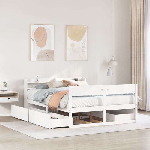 vidaXL Posteljni okvir brez vzmetnice bel 120x200 cm trdna borovina Cene