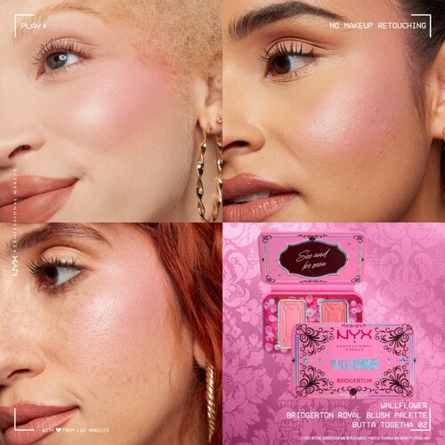 NYX Professional Makeup Bridgerton Royal Blush paleta rdečil odtenek 01 Wallflower 2x5 g Slike