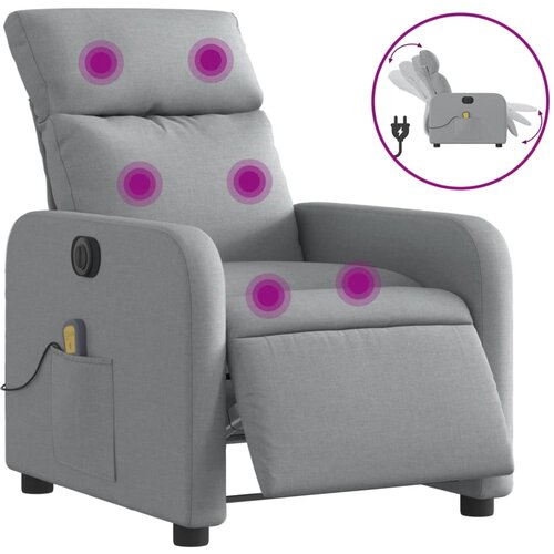 Maison Chic Električni masažni naslanjač - Relax naslanjač svetlo sivo blago, (22134829) Cene