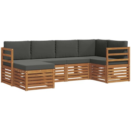  Set vanjskih sofa 6 kom. Prirodna i antracit Poliester 245 x 126,5 x 73 cm Slike