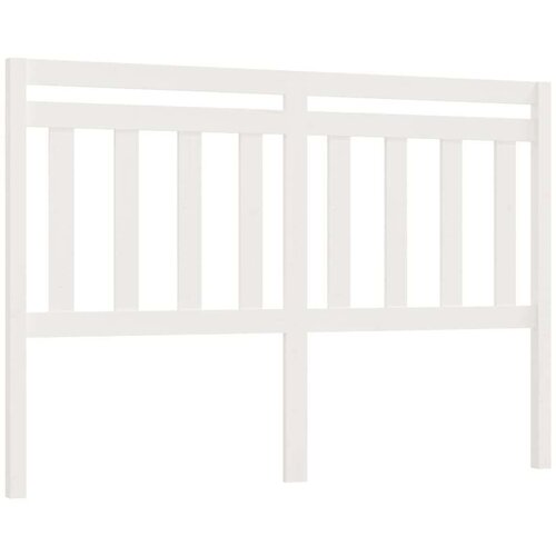  Uzglavlje za krevet bijelo 166 x 4 x 100 cm od masivne borovine Slike