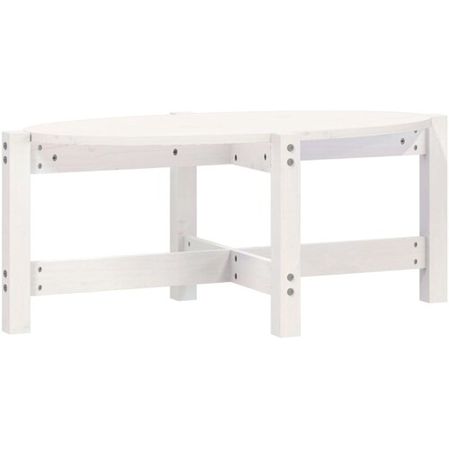 Maison Chic Klubska mizica - kavna mizica - Nizka mizica bela 87x48x35 cm trdna borovina, (21755351) Cene