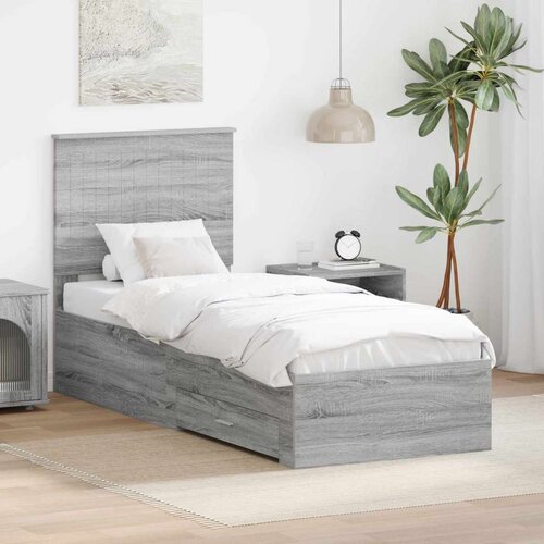  Okvir za krevet Sivi Sonoma i srebrna 75 x 190 cm Cene