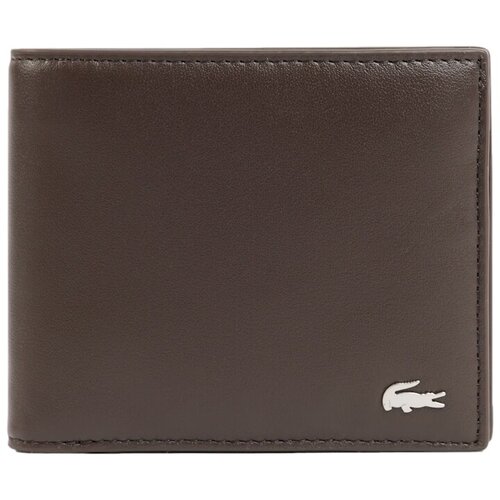 Lacoste Denarnice Billfold Coin Leather Wallet - Coffee Bean Kostanjeva Slike
