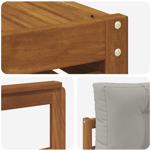  Set vanjskih sofa 5 kom. Prirodna i svijetlo siva 79 x 79 x 37 cm Slike