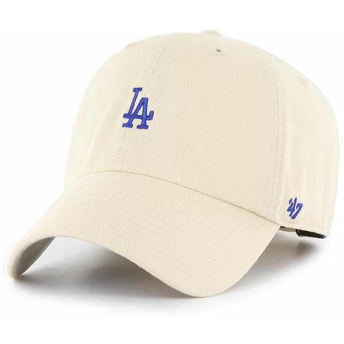 47 Brand Bombažna kapa s šiltom MLB Los Angeles Dodgers bež barva
