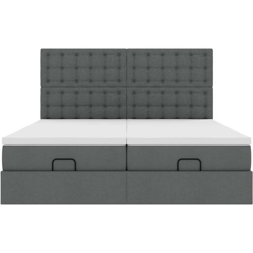 VidaXL otomanski okvir kreveta s madracima tamnosivi 200x200cm tkanine Slike