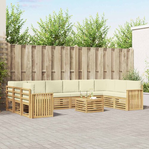  Set vanjskih sofa 11 pcs Bijela i krem 59 x 59 x 37 cm Cene