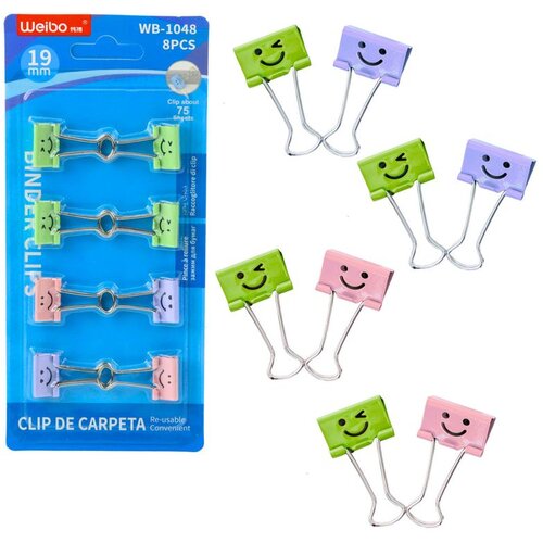  Set &scaron;arenih spajalica s nasmijanim licima, 8 komada, 19 mm Cijene