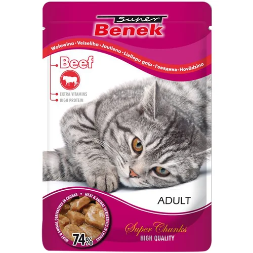 Benek Ekonomično pakiranje Super Super Chunks 48 x 100 g - Govedina u umaku