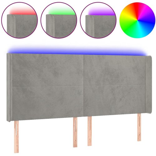  LED uzglavlje svjetlosivo 183 x 16 x 118/128 cm bar&amp;scaron;unasto Slike