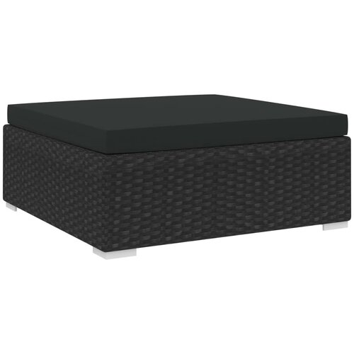 vidaXL Modularni tabure s jastukom 1 kom od poliratana crni Cene