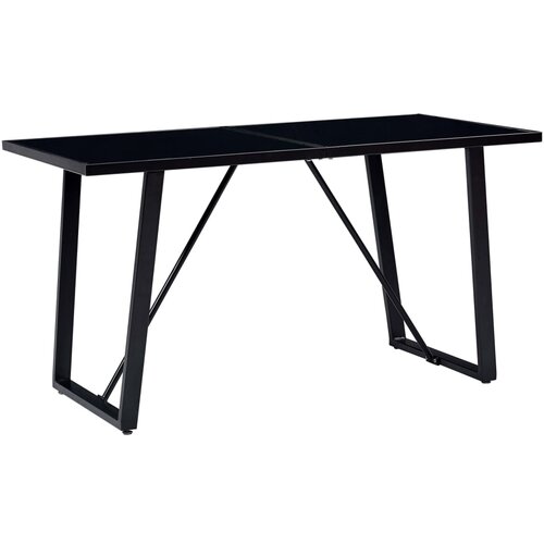 VidaXL Jedilna miza črna 160x80x75 cm kaljeno steklo Slike