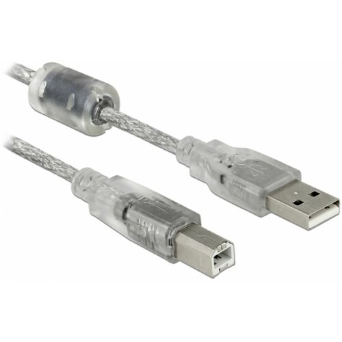 Delock kabel usb a-b 5m dvojno oklopljen transparent s ferito 83896 Cene