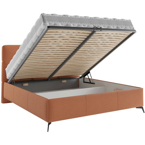 CARRYHOME OBLAZINJENA POSTELJA 180 cm x 200 cm , tekstil opečnato rjava Slike