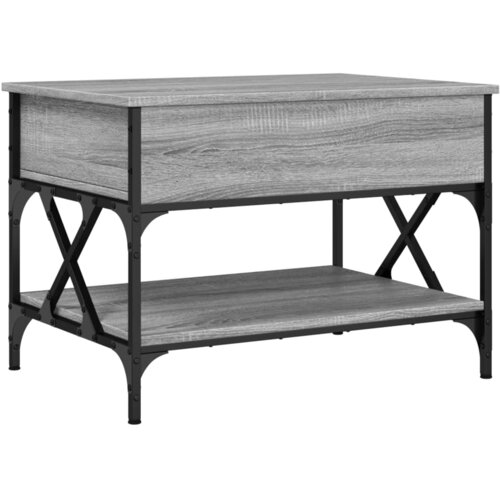 vidaXL Stolić za kavu siva boja hrasta 70x50x50 cm od drva i metala Cijene