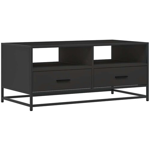 Maison Chic Klubska mizica - kavna mizica - Nizka mizica črna 100x50x45 cm inženirski les in kovina, (21753786) Cene