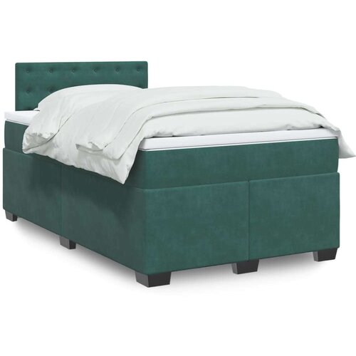 VidaXL box spring krevet s madracem tamnozeleni 120x200 cm bar&amp;scaron;unasti Slike