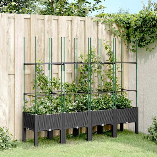  Vrtna sadilica s re&scaron;etkom crna 160 x 40 x 142,5 cm PP Cijene