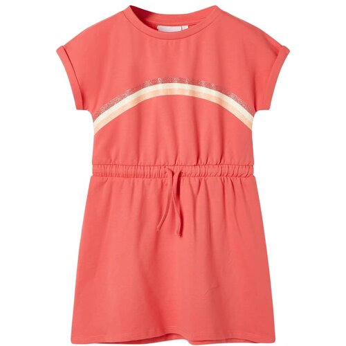 vidaXL Dječja haljina s vezicom koraljne boje 128 Cijene