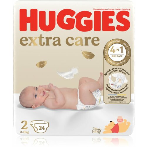 Huggies extra care pelene za bebe, veličina 2, od 3-6kg, 24kom Slike