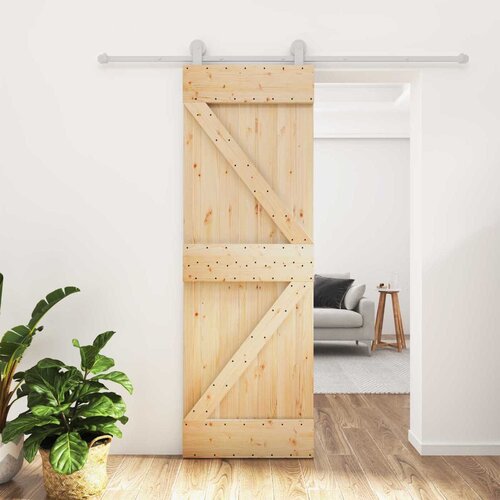  Klizna vrata Prirodna i bijela 70 x 210 cm Čvrsta borovina Smeđa 200 x 5.5 x 210 cm Slike