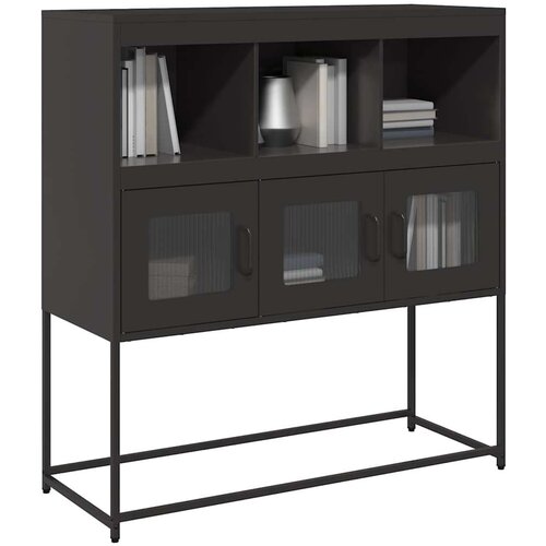 vidaXL Komoda crna 100,5 x 39 x 107 cm od hladno valjanog čelika Cijene