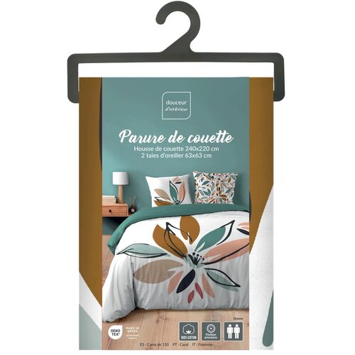 Douceur d int&amp;eacute;rieur Bijela pamučna posteljina za bračni krevet/za produženi krevet 240x220 cm Octavia &amp;ndash; Slike