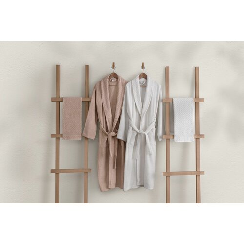 L'essential Maison 1063A-047-1 powderwhite family bathrobe set (4 pieces) Cene