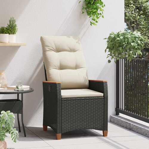  Ležaljka u vrtu Crna i Krema 64 x 57,5 x 112 cm poliratan Slike