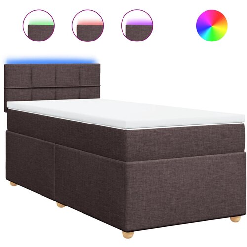 VidaXL Box spring postelja z vzmetnico temno rjav 90x190 cm blago, (21291017) Slike