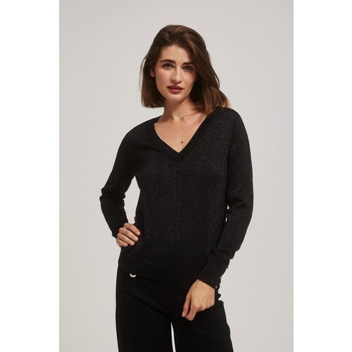 Moodo V-neck sweater with metal thread Slike