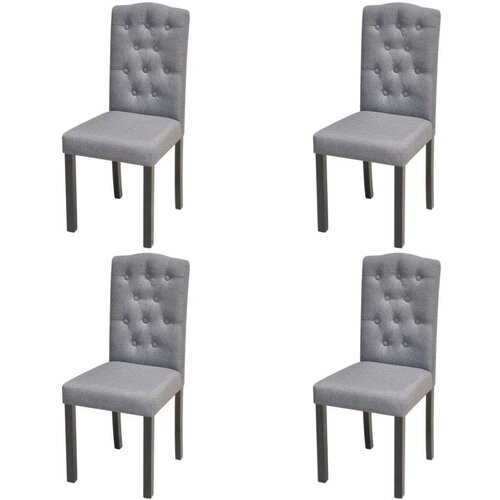  Jedilni stoli 4 kosi sivo blago, (20700970) Slike